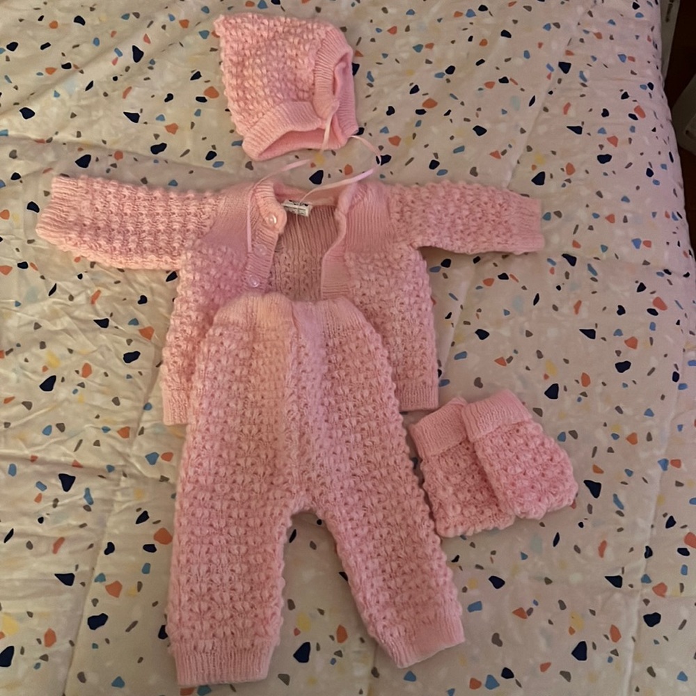 Pink Newborn crochet set